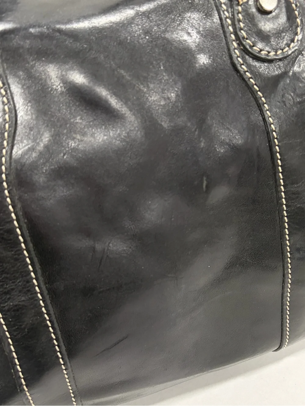 Floto Venezia Italian Leather Duffle Bag Handmade in Italy Black Travel Carry On
